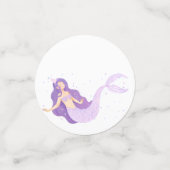 パープルマーメイドガールズバースデーパーティー紙吹雪 コンフェッティ (スモール正面)