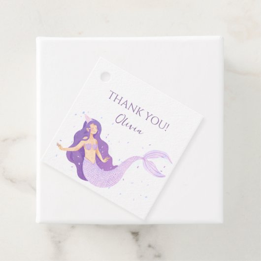 パープルマーメイドガールズパーソナライズされた誕生日 フェイバータグ (インサイチュ)