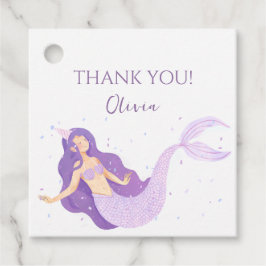 パープルマーメイドガールズパーソナライズされた誕生日 フェイバータグ