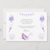 パープルマーメイドガールズ誕生日サンキューカード サンキューカード (正面)