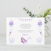 パープルマーメイドガールズ誕生日サンキューカード サンキューカード (スタンド正面)