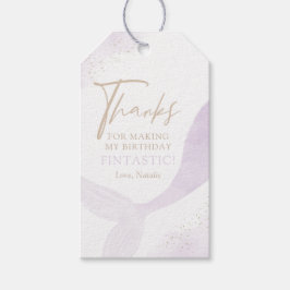 パープルマーメイドガールバースデーパーティー ギフトタグ