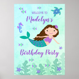 パープルマーメイドザシー誕生日 ポスター