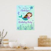 パープルマーメイドザシー誕生日 ポスター (キッチン)