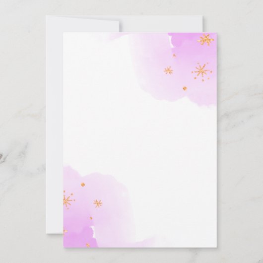 パープルマーメイドスプラッシュガール誕生日 招待状 (裏面)