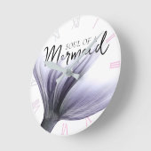 パープルマーメイドソウル引用文 |シックラベンダーことわざ ラウンド壁時計 (傾斜)