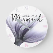 パープルマーメイドソウル引用文 |シックラベンダーことわざ ラウンド壁時計 (正面)