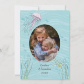 パープルマーメイドツインズオアシスターズ誕生日 招待状 (裏面)