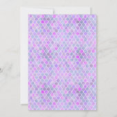 パープルマーメイドテーマガール誕生日招待状 招待状 (裏面)