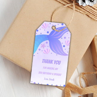 パープルマーメイドテールギフトラベル ギフトタグ