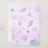 パープルマーメイドテール誕生日パーティーの招待 招待状 (裏面)