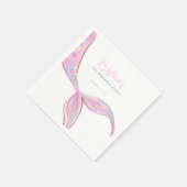 パープルマーメイドテール誕生日紙ナプキン スタンダードカクテルナプキン (角)