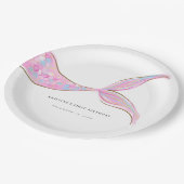 パープルマーメイドテール誕生日紙プレート ペーパープレート (アングル)