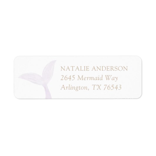 パープルマーメイドバースデーパーティー差出人住所 ラベル (正面)