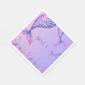 パープルマーメイドバースデーパーティー紙ナプキンス スタンダードランチョンナプキン (角)