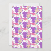 パープルマーメイドパーティーピンクの招待状 招待状 (裏面)