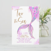 パープルマーメイドパーティー2海の2番目の誕生日 招待状 (スタンド正面)