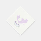 パープルマーメイドビーチきらきら光るバースデーパーティーカスタム スタンダードカクテルナプキン (角)