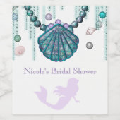 パープルマーメイドビーチきらきら光るパーティーカスタムワインラベル ワインラベル (シングルラベル)