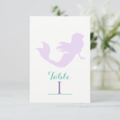 パープルマーメイドビーチバースデーパーティーテーブルナンバー 招待状 (スタンド正面)