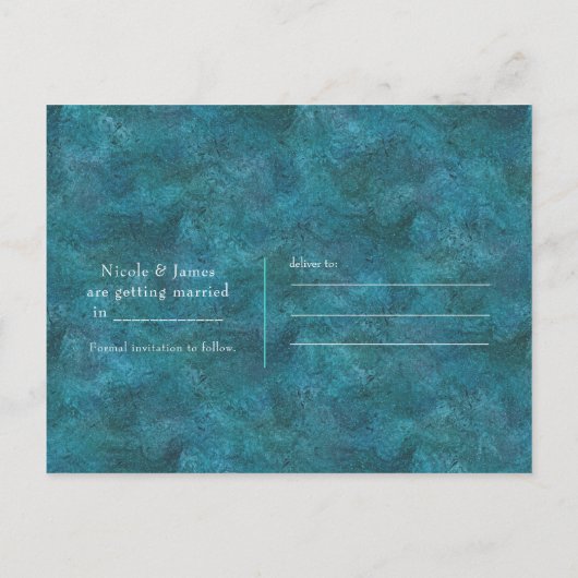 パープルマーメイドビーチブリング セーブ・ザ・デートパーティー 案内ポストカード (裏面)