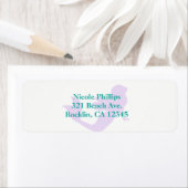 パープルマーメイドビーチ誕生日パーティーの招待 ラベル (インサイチュ)