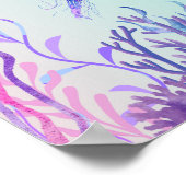 パープルマーメイドブルーシーベッドルームウォールアートポスター ポスター (角)