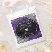パープルマーメイドレターシルバーグリッターありがとう フェイバーバッグ (クリップ留めされた状態)