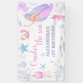 パープルマーメイドワンダーザシーガール1st誕生日 横断幕 (縦)