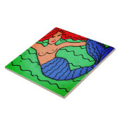 パープルマーメイド抽象芸術デジ絵を描タル タイル (側面)