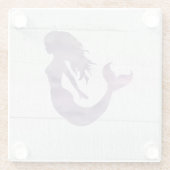 パープルマーメイド絵画のビーチガラスコースター ガラスコースター (裏面)