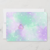 パープルマーメイド誕生日写真招待状 招待状 (裏面)