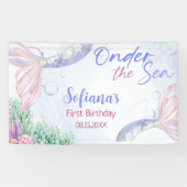パープルマーメイド1歳の誕生日 アンダー ザ シー 横断幕 (横)
