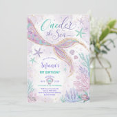 パープルマーメイド1stバースデーオンダーザシーパーティー 招待状 (スタンド正面)
