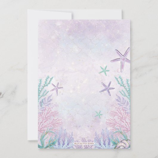 パープルマーメイド1stバースデーオンダーザシーパーティー 招待状 (裏面)