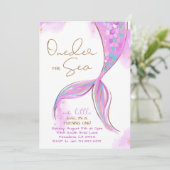パープルマーメイド1st誕生日パーティーワンダーザシー 招待状 (スタンド正面)