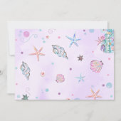 パープルマーメイド アンダーザシー 誕生日写真 招待状 (裏面)