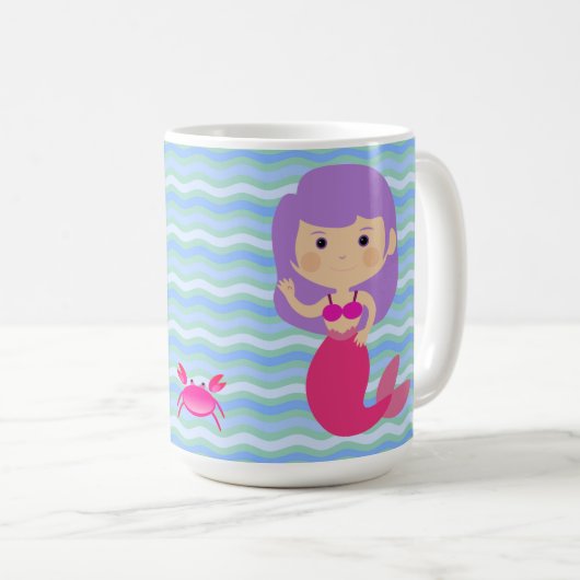 パープルマーメイド コーヒーマグカップ (正面右)