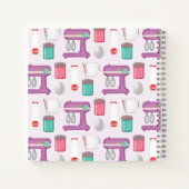 パープルミキサーベーキングコラージュパーソナライズされたレシピ ノートブック (裏面)