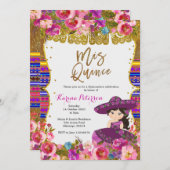 パープルミスカインズメキシコ誕生日招待状 招待状 (正面/裏面)