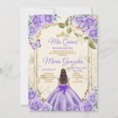 パープルミスカンス15アノスバタフライ金ゴールドクラウン 招待状 (正面)
