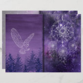 パープルミスティックドリームキャッチャーのスクラップブック紙 (正面/裏面)
