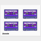 パープルミックステープステッカー 長方形シール (シート)