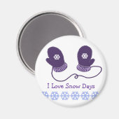 パープルミッテンスウィズスノーことわざ マグネット (正面/裏面)