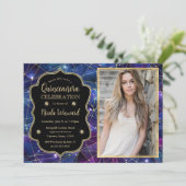 パープルミッドナイトクリスタル銀河系キンセアニェラ写真 招待状 (スタンド正面)