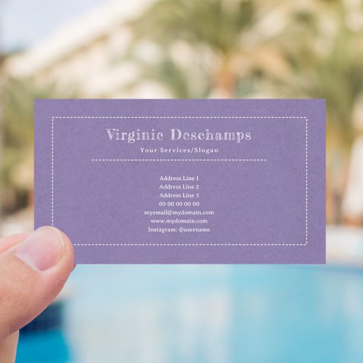 パープルミニマリストクラフト素朴名刺 名刺