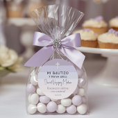 パープルミニマリストバプテスマ&ファースト誕生日 ラウンドシール