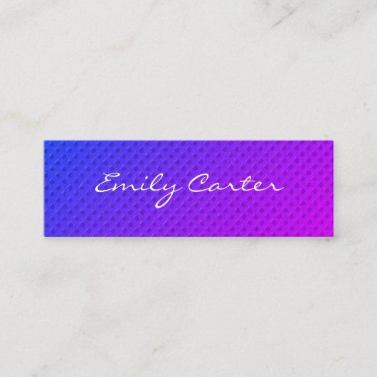 パープルミニマリストブレンドキュラシブフォント スキニー名刺 (正面)