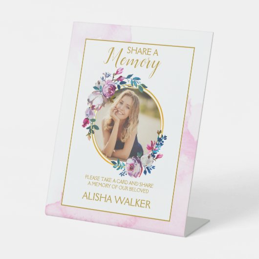 パープルミニマリズム共有メモリ葬儀サイン 台座サイン (正面)