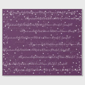 パープルミニマルカスタムリストスクリプト文字降雪 ラッピングペーパー (フラット)